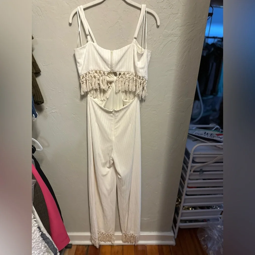 Fore White Tassel Jumpsuit - large - Picture 12 of 14